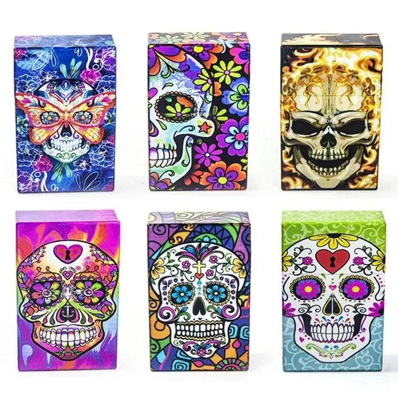 skull cigarette case Plastic Cigarette Case Colorful Smoking Skull... From Goodvape, $1.17