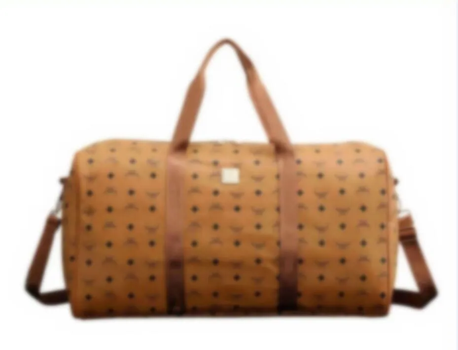 Designer duffle bag luxe femmes sacs de voyage bagages à main hommes pu sacs à main en cuir grand sac à bandoulière totes 55cm 010