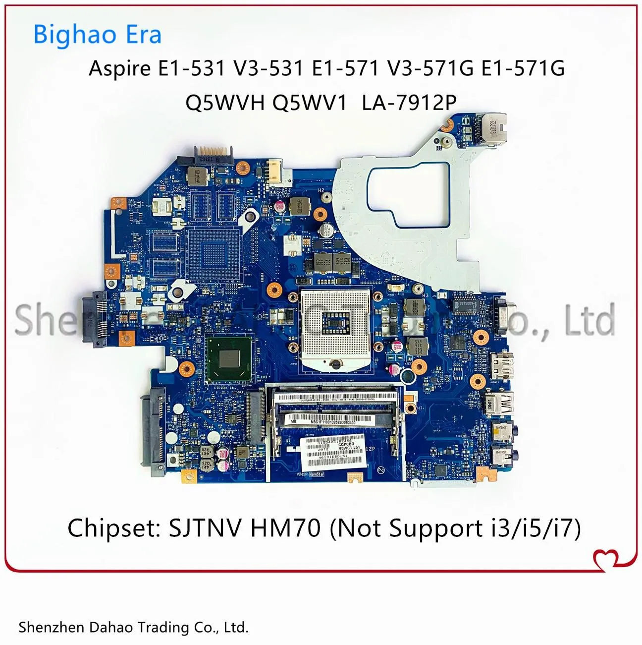 Moderkort för ACER V3571 E1531 E1571G V3571G E1571 Laptop Motherboard Q5WVH Q5WV1 LA7912P med HM70/HM77 CHIPSSET 100% FULLT TESTED