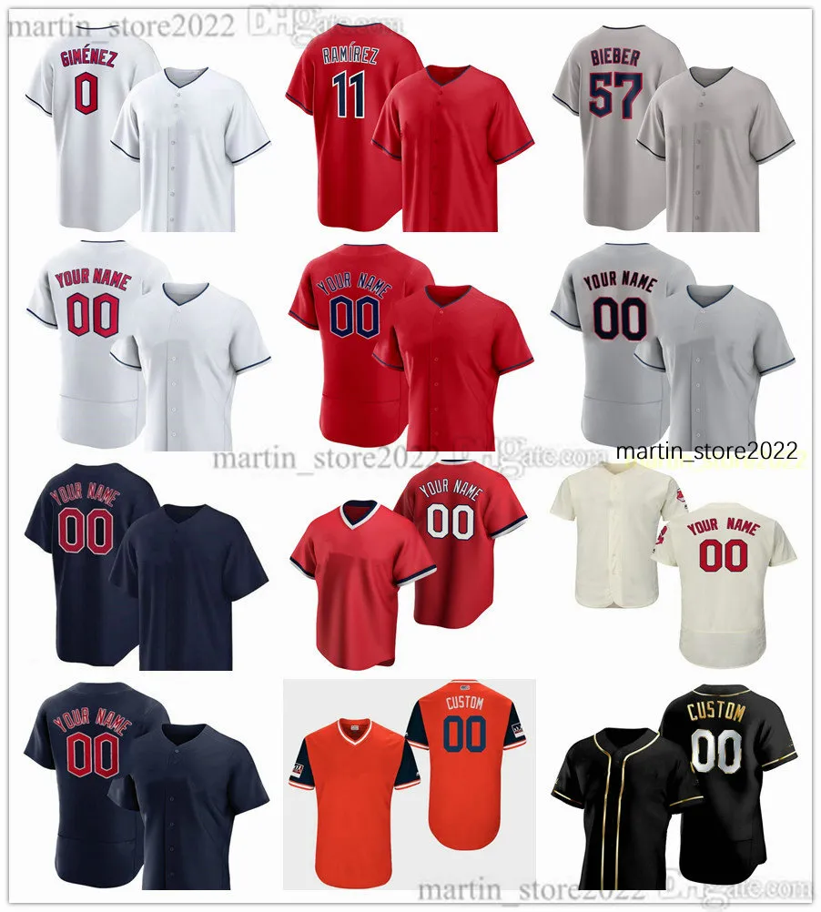 Maillots de baseball cousus 2023 25 Jim Thome 22 Josh Naylor 41 Logan Allen 50 Peyton Battenfield 61 Tanner Bibee 68 Joey Cantillo 43 Aaron Civale 24 Triston McKenzie