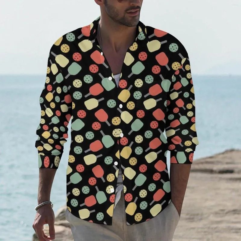 Camisas Informales Para Hombre Camisa Con Estampado De Bolas Jugador De Pickleball De Otono Blusas Geniales Para Hombre Ropa De Calle Personalizada De Manga Larga Talla Grande 3XL 4XL De 19 26 DHgate