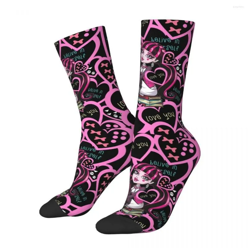 Herensokken Winter Winter Warm Crazy Design Heren voor dames sexy Draculaura Sweat Absorbing Skateboard