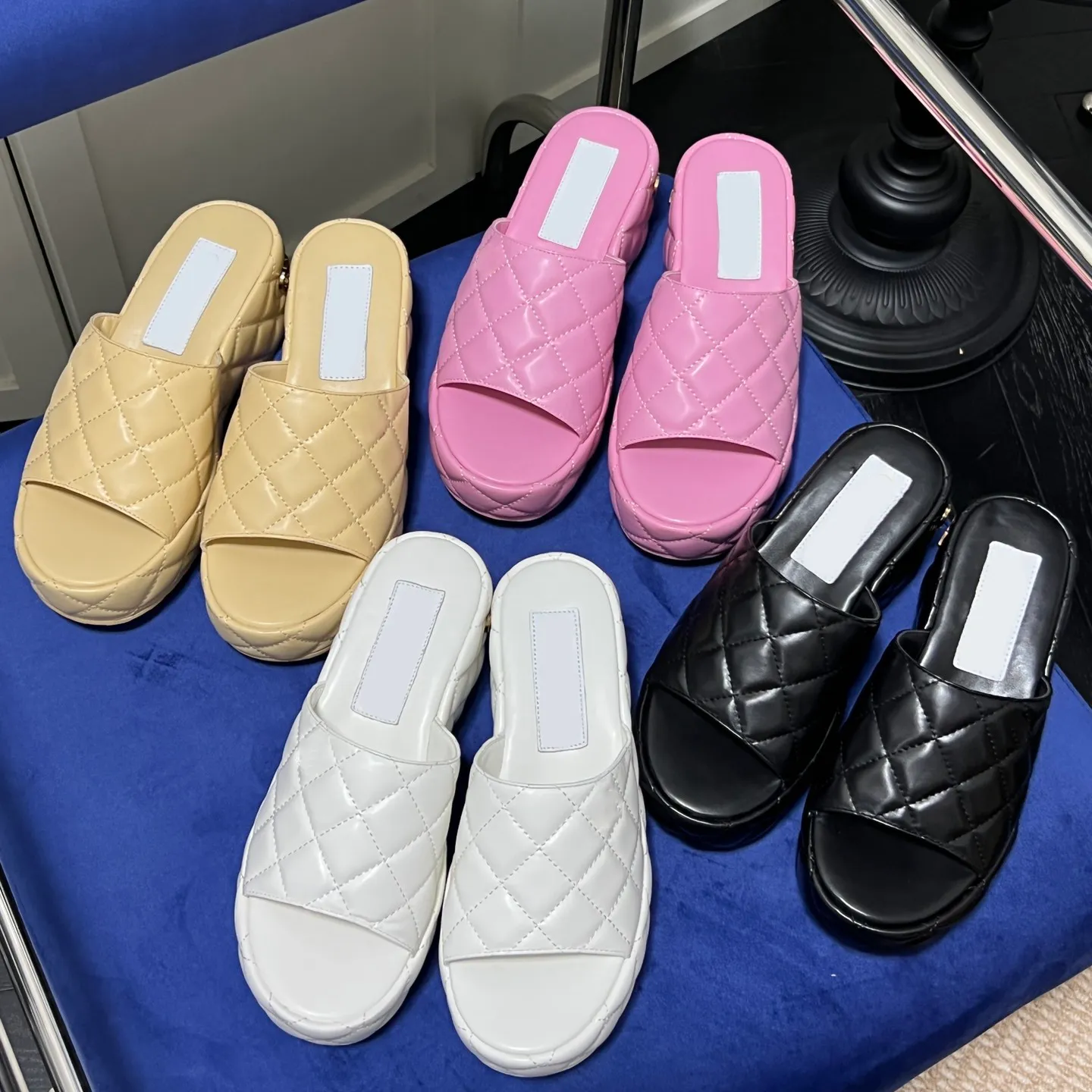 Iridescent slide sandals sale