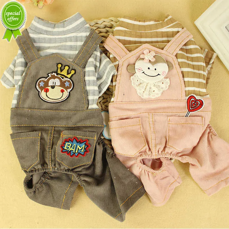 Nieuwe Gestreepte Katoen Hond Jumpsuit Voor Kleine Hond Pommeren Puppy Romper Winter Herfst Kat Jumpsuit Puppy Outfit Hond Jumpsuit RQ001