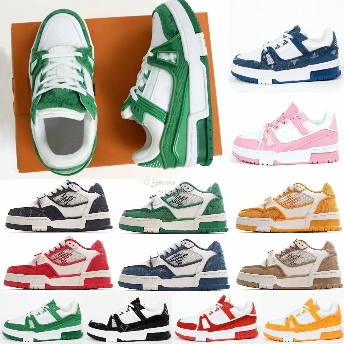 Малыши -малыши Virgil Trainer Kids Designer Shoes Boys Moads Girls Casal Sneakers Молодежные кожа