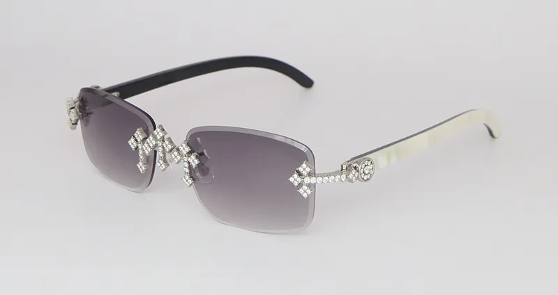 5 Carat Rimless Moissanite Diamond Rhinestone Sunglasses With Big