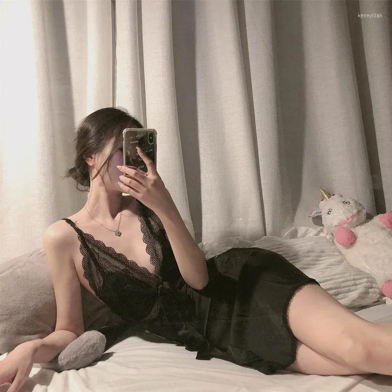 Damska odzież sutowa Tulin moda kobiety spaghetti koszulka nocna satyna seksowna sukienka snu