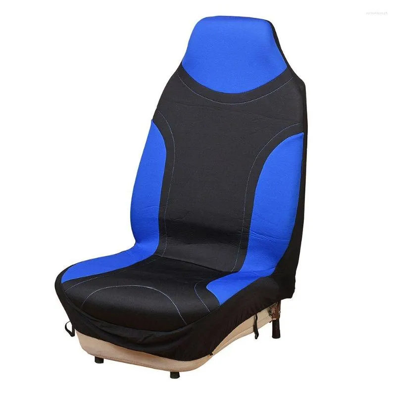 Car Seat Covers Auto Interior Front Cover Throw Over Single Protector Mat Universal Polyester Black/Blue 1pcs