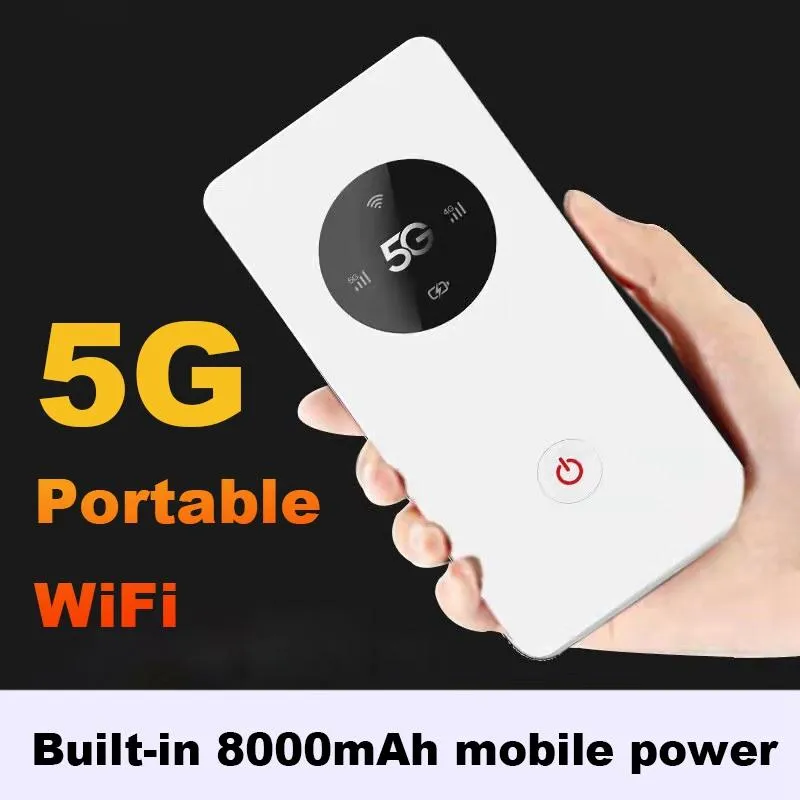 ルーター5G WiFiポータブル5G MIFIルーターワイヤレスポータブルポケットWiFiモバイルホットスポットビルド8000mAh wifiルーターパワー