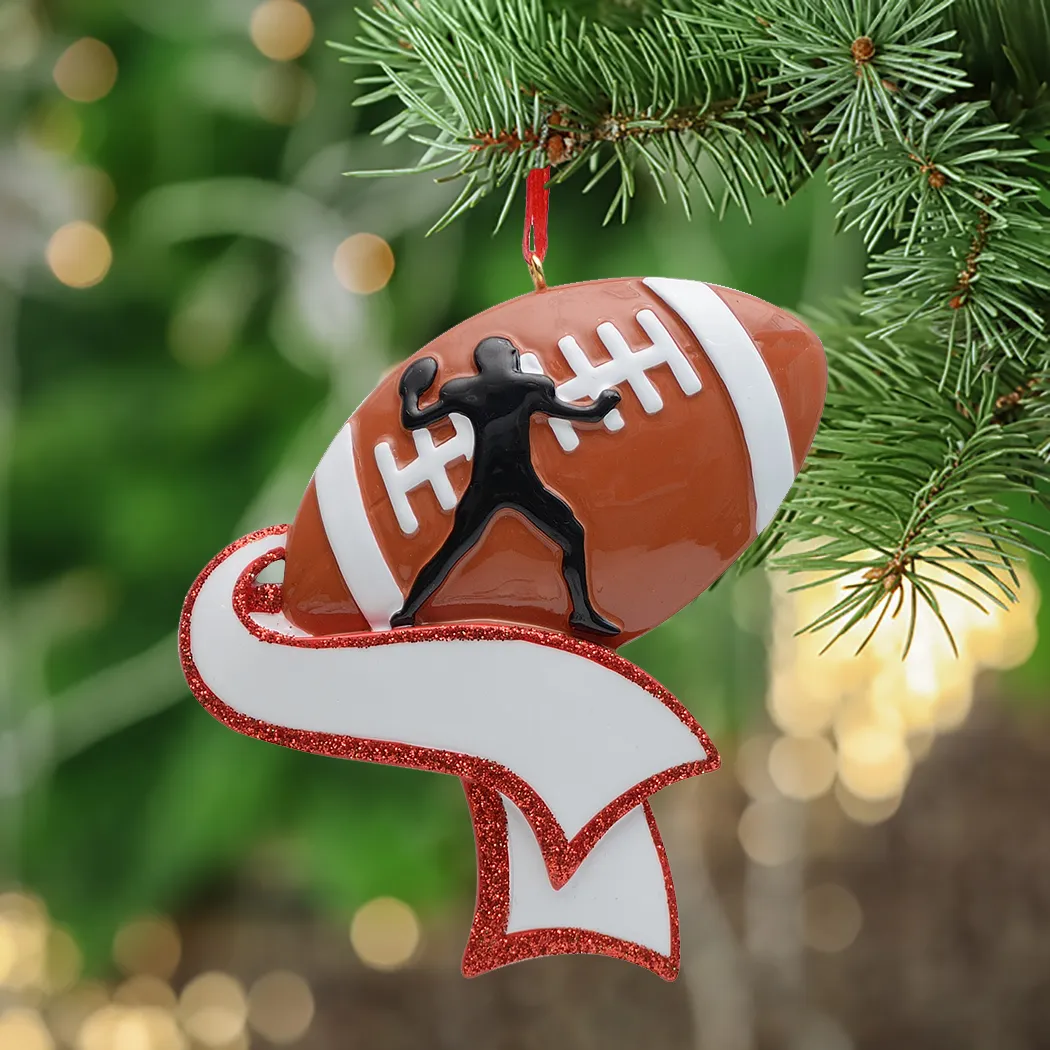 زخرفة كرة قدم مجانية للتخصيص لكرة القدم لديكور عيد الميلاد ديكور هدايا عيد الميلاد لاعب كرة القدم الرياضي للهواة