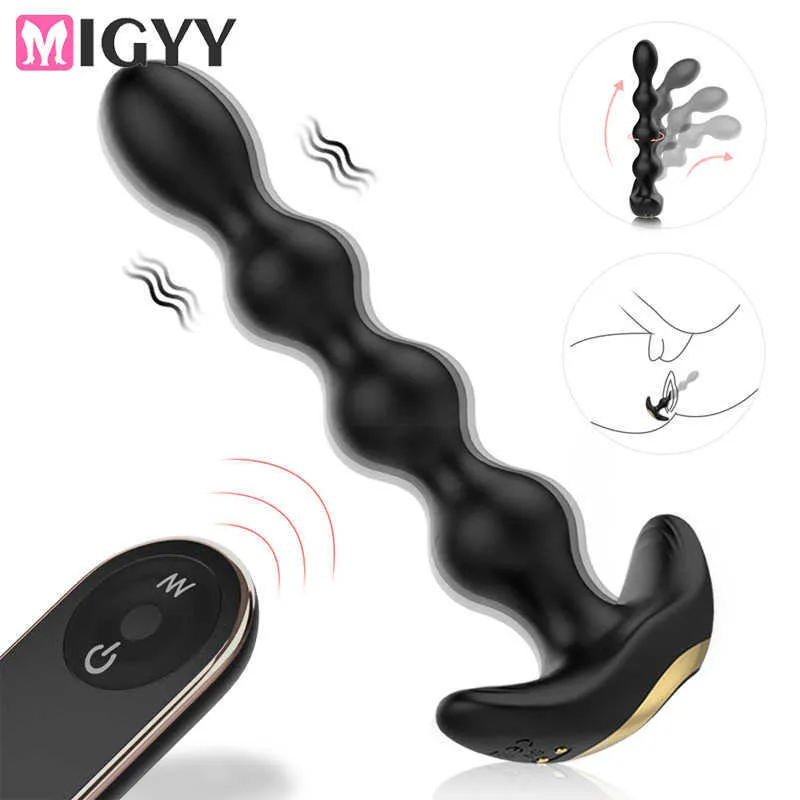 Dildo Vibrator Frequentie Vibrerend prostaat Massager Anal Beads Plug Vibrators Men Toys voor volwassene