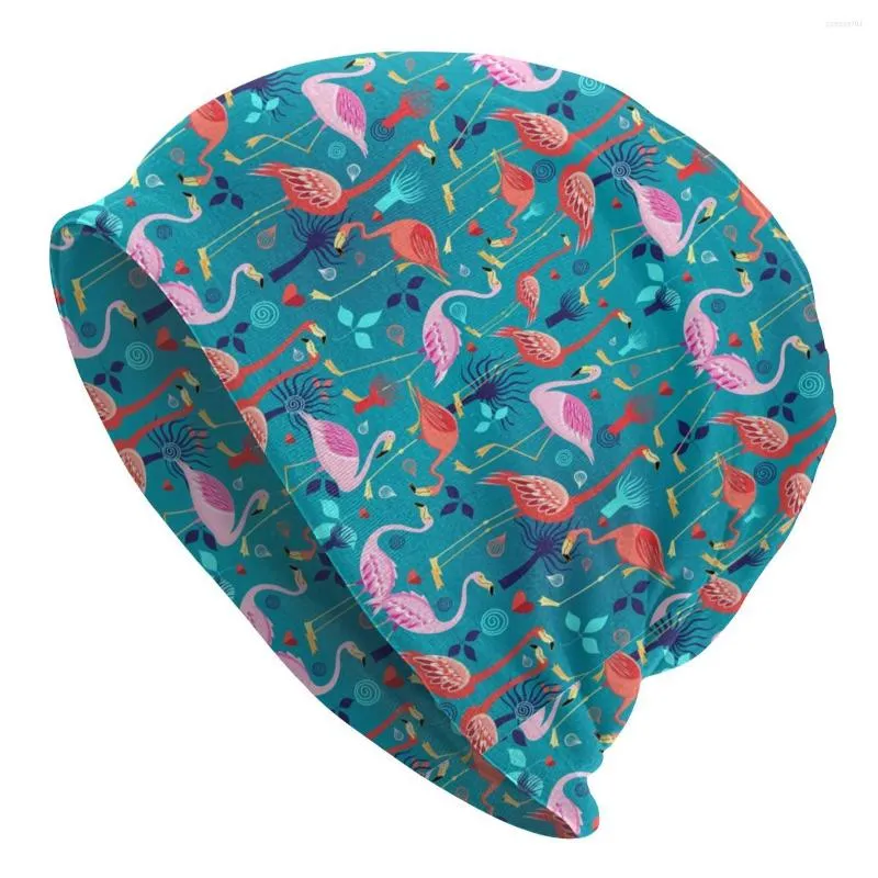 Bérets beau motif amoureux flamant rose Slouchy Beanie hommes femmes tendance hiver chaud Skullies bonnets chapeau adulte tricoté Bonnet casquette