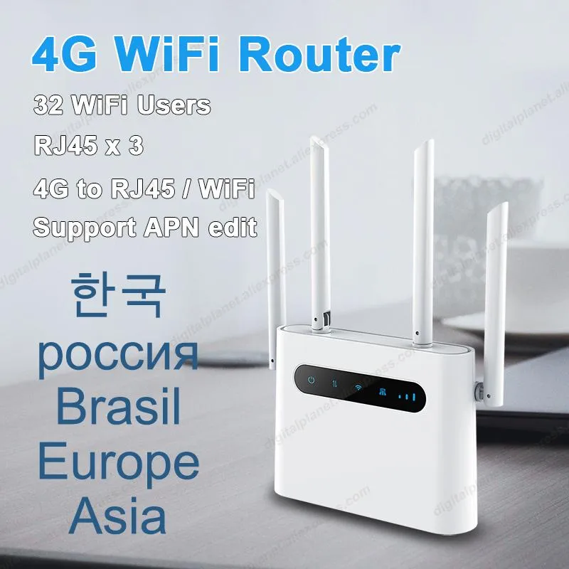 ルーター4G SIMカードWiFiルーター4G LTE CPE 300M CAT4 32 WiFiユーザーRJ45 WAN LAN屋内ワイヤレスモデムホットスポットドングル