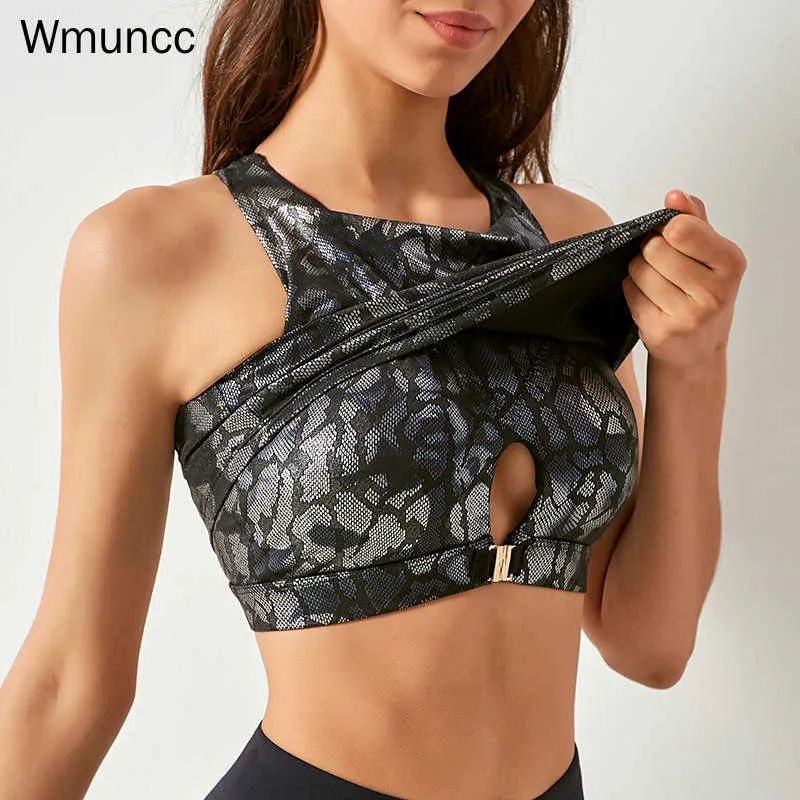 Reggiseni Wmuncc 2022 Reggiseni sportivi estivi Donna Fitness Crop Top Athletic Workout Underwear Antiurto Raccolti 2 in 1 Plus Size J230529