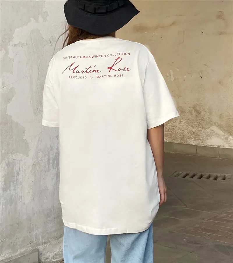 Herren Trainingsanzüge SS Martine Rose Signature Letter Printing T-Shirt Männer Frauen Schwarz Weiß Asap Rcky Tops Übergroßes T-Shirt 230529