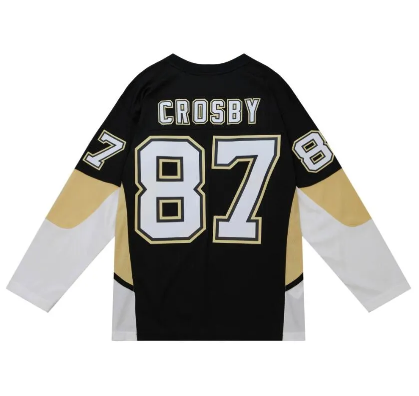 Sidney Crosby costurou a camisa de hóquei 2008-09 Black Men Youth S-3xl Retro camisas