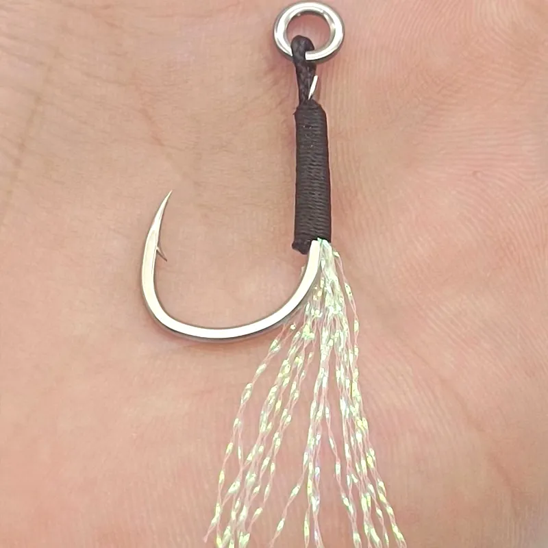 Colorful Slow Swing Iron Plate Hook With Black Feather And Silk Silver  Iseni Single Hook And Double Hook For Sea Fishing From Yule_fishinggear,  $0.35