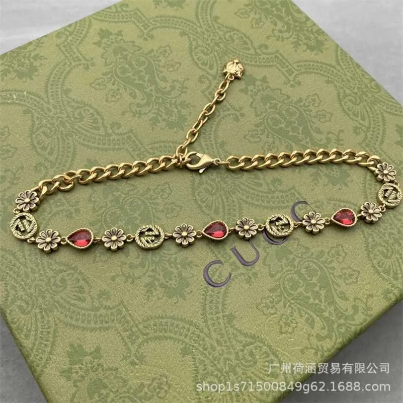 Designer-Schmuck, Armband, Halskette, Ring, ineinandergreifende Blumen-Halskette, pastorale Straßenmädchen-Göttin