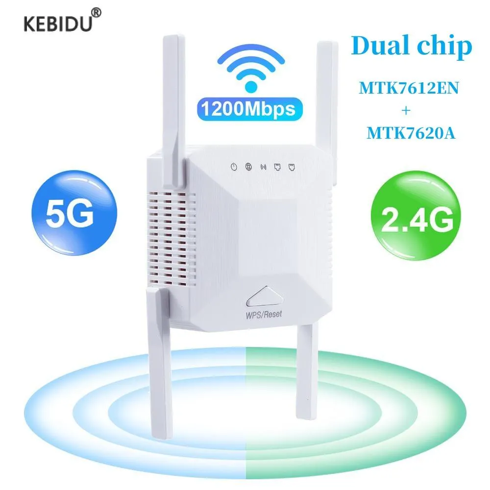 Усилители 1200 Мбит / с Wi -Fi Repeater 5GHz Wireless Wi -Fi Extender усилитель двухпонный усилитель сигнала 2,4G Wi -Fi Repetidor 802.11n