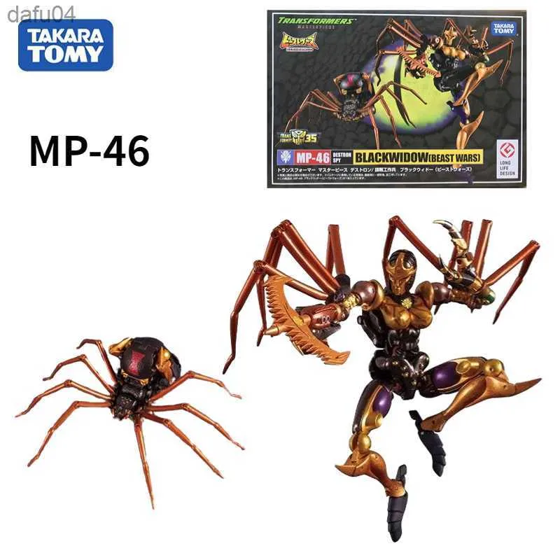 Anime manga orijinal takara tomy transformatörleri mp46 mp-46 blackarachnia ko aksiyon figürü monte edilmiş oyuncak modeli erkekler Noel hediyesi l230522