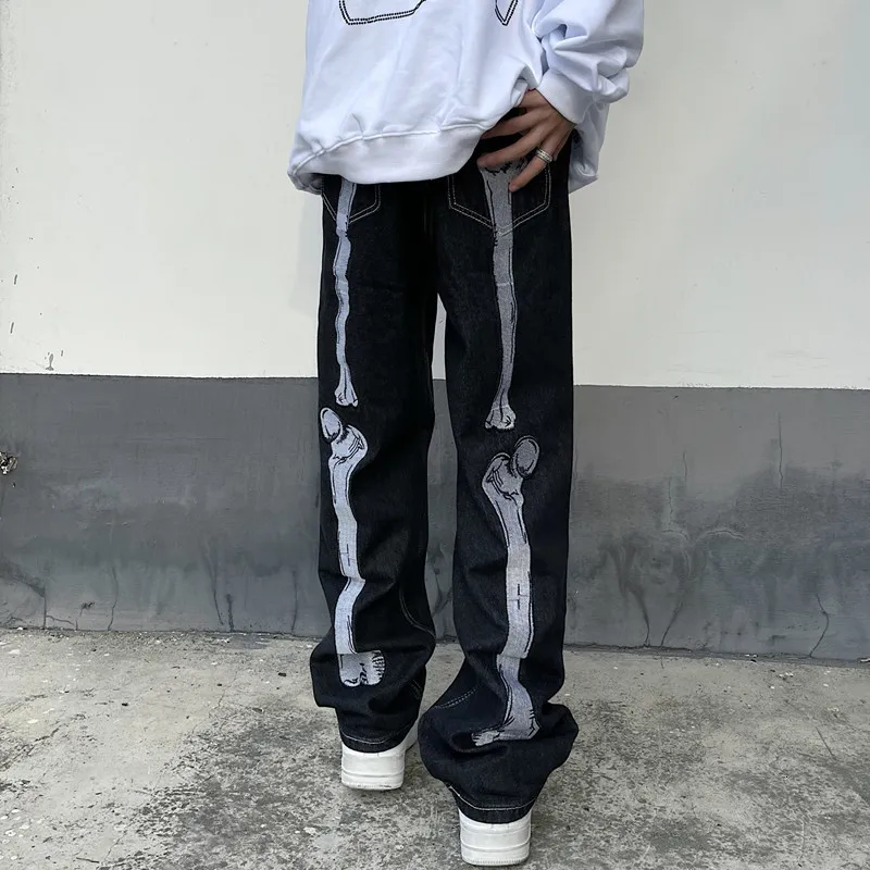 00s y2k cloud72 denim jeans skull stads MEOKIM Y2K Hip Hop Street 