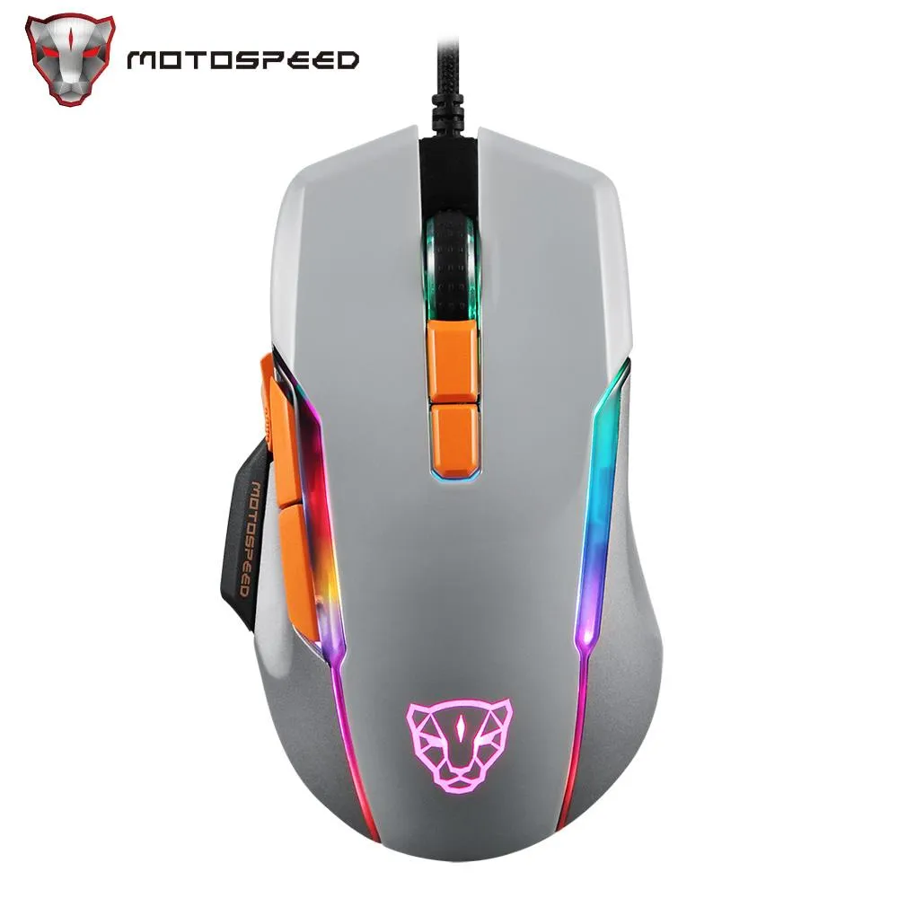 MICE MOTOSPEED V90 GAMING MOUSE PMW 3325 USB RETRACT RHIRED RABLIGHT MICE ERGONOMIQUE avec 8 Player de jeu ajusté Mouse pour ordinateur portable PC