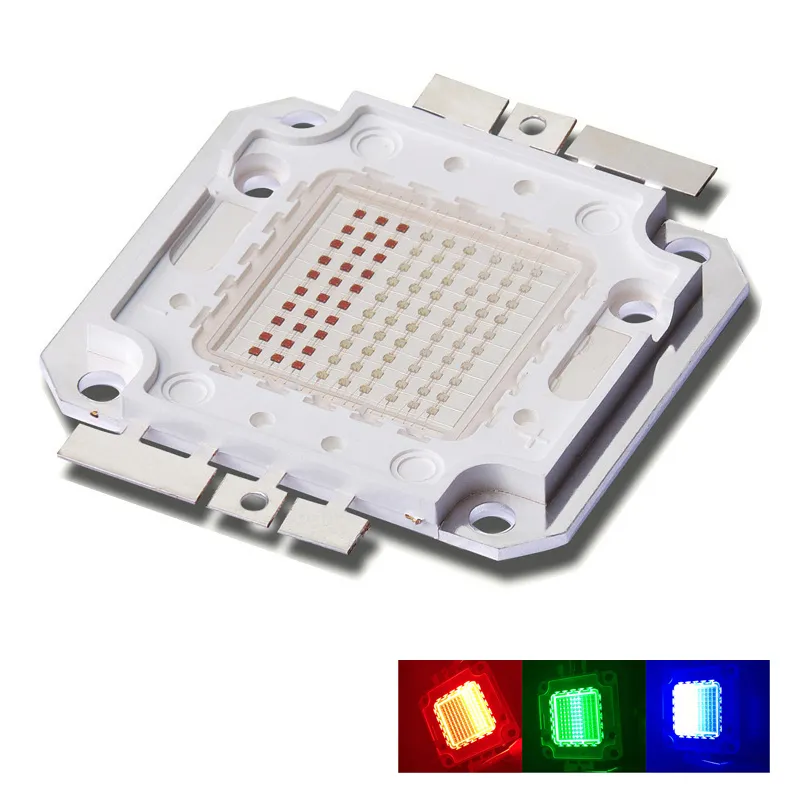 High Power LED Chip 50W Multicolor RGB Red Green Blue Yellow Full Color Super Bright Intensity SMD Cob Lights Emitter Components Diode 50 W Bulb Lamp Pärlor Diy Usalight
