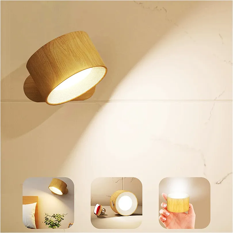 24LED Cordless Wall Sconces With 360 Rotating Magnetic Ball