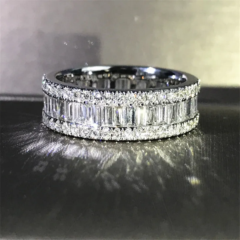 Vecalon Eternal Statement Promise Ring 925 sterling silver bijou AAAAA Cz Fidanzamento Fedi nuziali per donna Gioielli da sposa