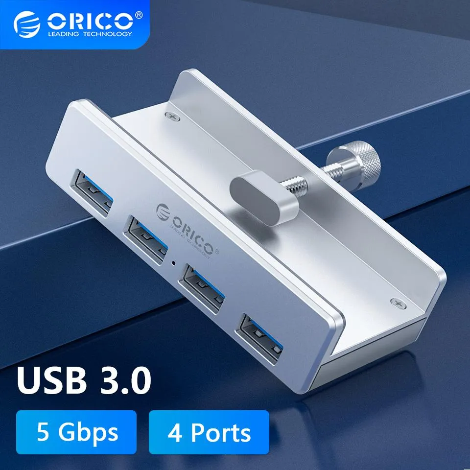 Hubs ORICO USB 3.0 Hub alimenté avec facturation de Clip de bureau multi-4 ports USB Splitter Adaptateur SD Carte SD pour PC Accessoires PC