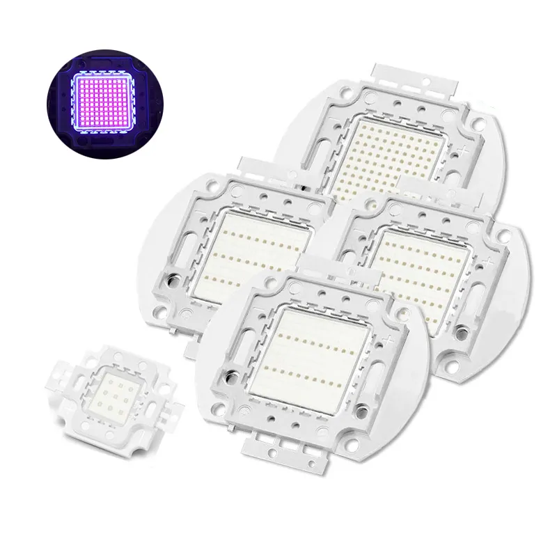 Chip LED COB ad alta potenza Sorgente luminosa per perline led 30MIL 35MIL 45MIL 10W 20W 30W 50W 70W 80W 100W Diodo Chip led UV 395-400Nm per il rilevamento di Crestech