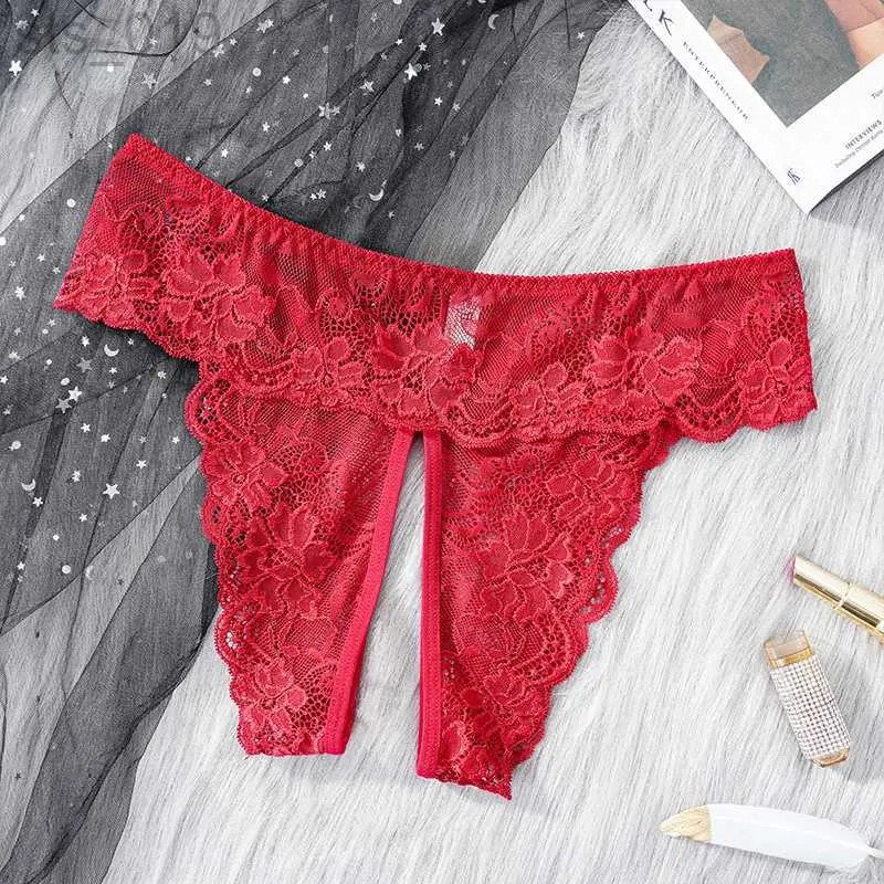 Briefs Panties Plus Size Open Crotch Panties For Sex Lace Transparent  Underwear Women Crotchless Thongs Female Erotic Panties With A Hole J230530  From 7,28 €