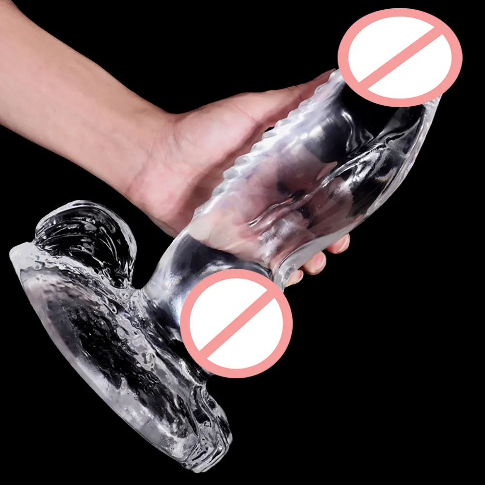 Phoenix Modello Realistico Dildo Pene Top Trasparente Alto Elastico Silicone liquido Plug anale Lady Lesbiche Gay Butt Ano Vagina Dual Purpose G-Spot Orgasmo sessuale