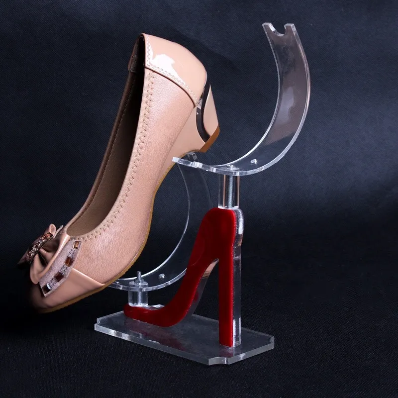 100 teile/los Acryl display kunststoff schuh unterstützung regal high heels frauen schuhe display-ständer schuhregal U-förmigen rahmen