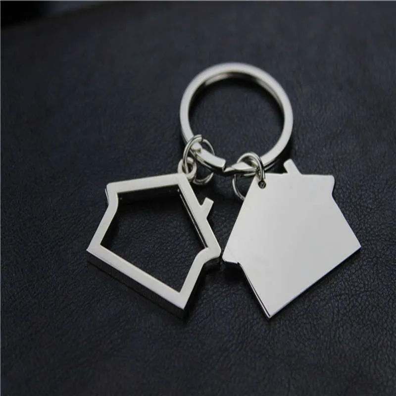 Metal House Shaped Keychains Keyrings house Design car Key Chain Custom LOGO Gifts for Promotion