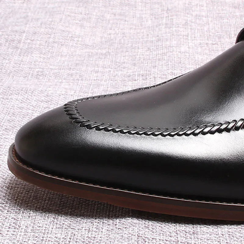 Scarpe oxfords con punta quadrata di marca Scarpe da uomo in vera pelle da uomo classiche classiche da lavoro italiane per uomo Calzature di nuovo design