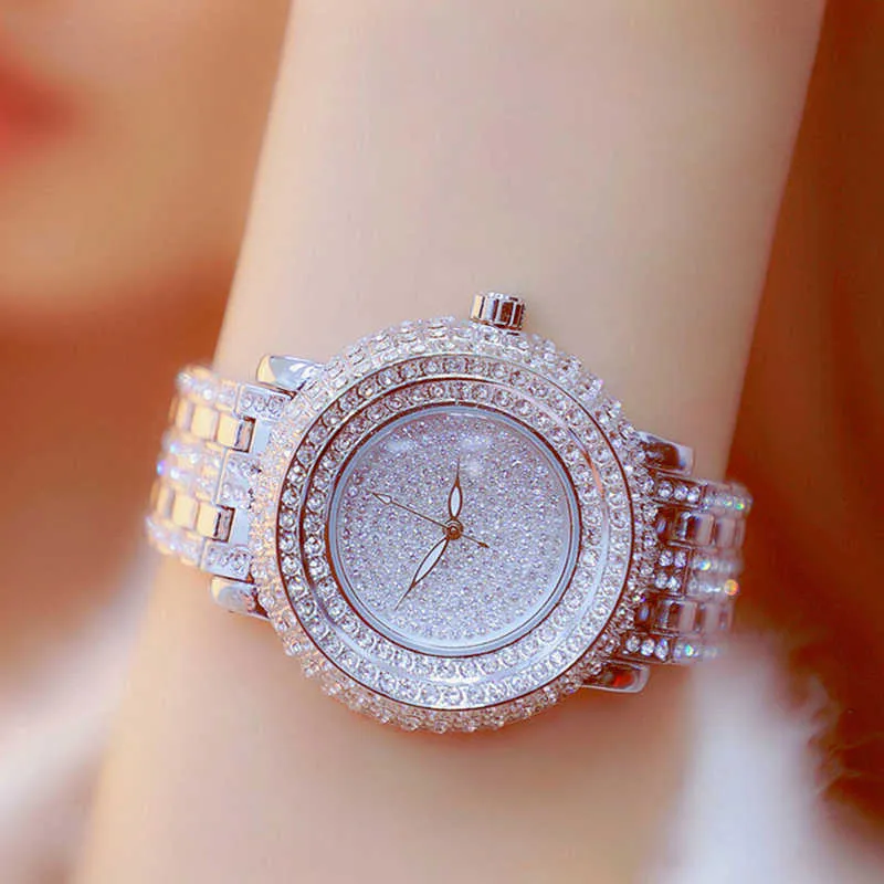 BS Luxury Brand Watch All Diamond Elegant Large Dial Quartz Women's Gift 2023 G230529