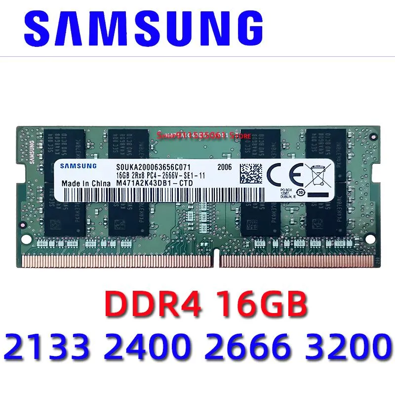 Rams Samsung Laptop DDR4 RAM 16GB PC4 2133MHz 2400MHz 2666MHz 3200MHz 2400T 2133P 2666V 3200AA SODIMM Notebook Memory