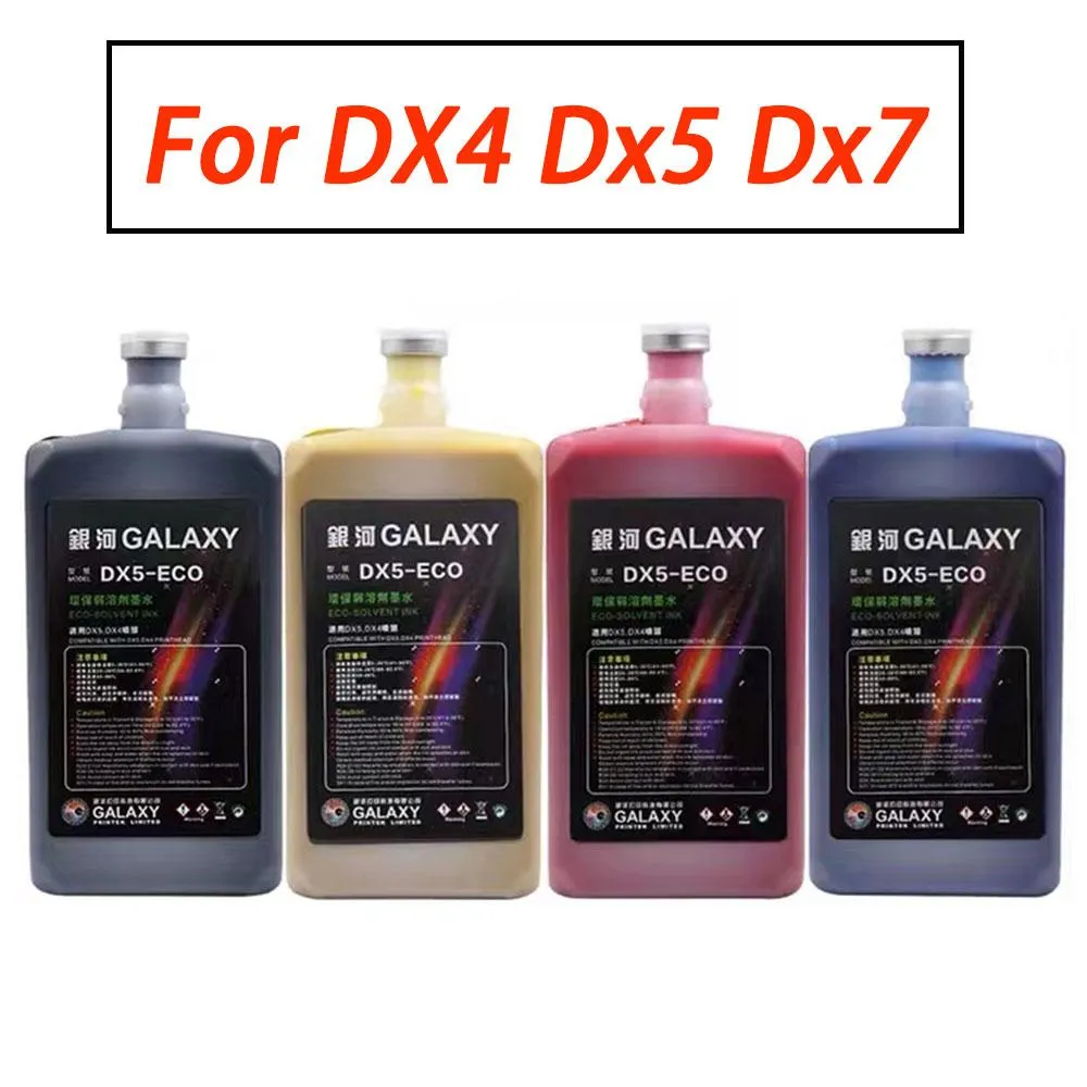 Acessórios de alta qualidade 1000ml Impressora Ink Solvent EcoSolvent EcoSolvent Transferência de calor Tinta de vinil para Galaxy DX4 DX5 DX7 impressão