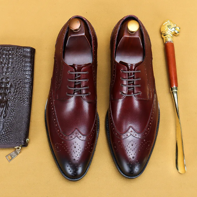 Desai 2022 nuovi uomini vestono scarpe fatte a mano in vera pelle maschile Oxford scarpe brogue da uomo vintage classiche italiane Oxford