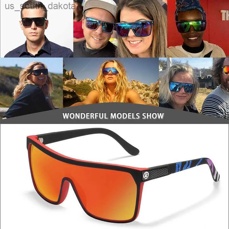 Sunglasses Hot Selling Oversized Sports Sunglasses One Piece Polarized Driving Shades KDEAM Men Women Fashion Sun Glasses With Box L230523