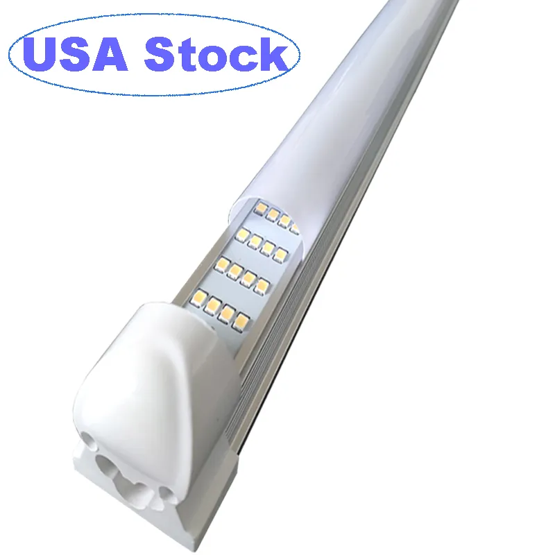 LED Shop Light 72W 9000LM Tube 6500K 8ft Finergated Fixture 4 Row T8 Lights Clear Cove Hight Strip Light