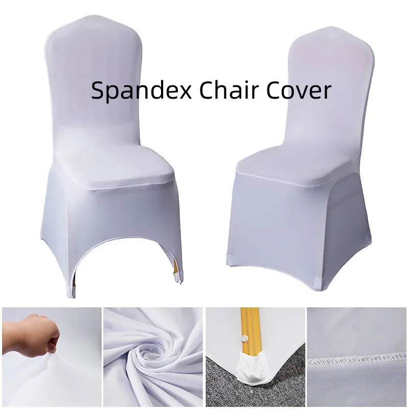 Wedding Banquet Chair Covers Universal White Spandex Covers for Weddings Banquet Birthday Hotel Decoration Dinner Farty Supplies