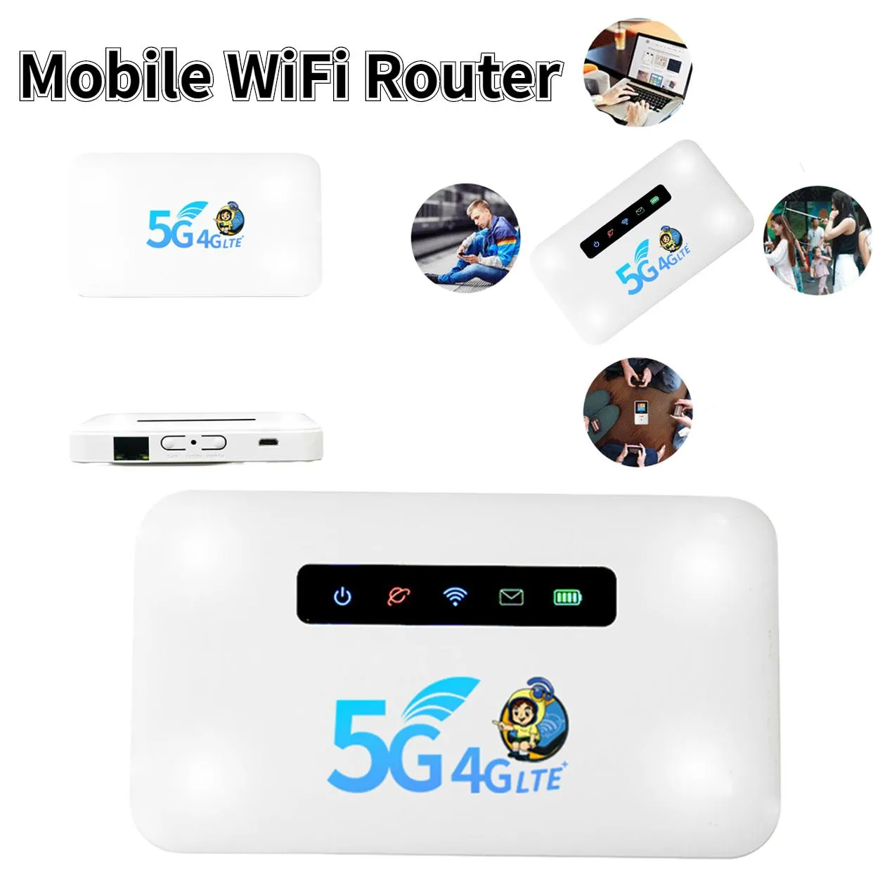 Router 4g/5g tascabile router wifi wireless cat4 150Mbps wifi mobile router 2400/2600 mAh batteria con slot per scheda SIM per viaggi all'aperto