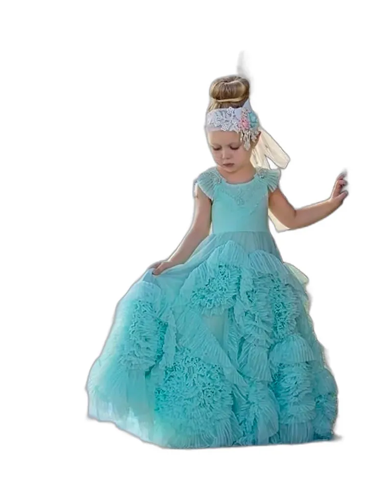 Abiti Da Ragazza Di Fiori Verdi Menta Matrimoni: Abito Di