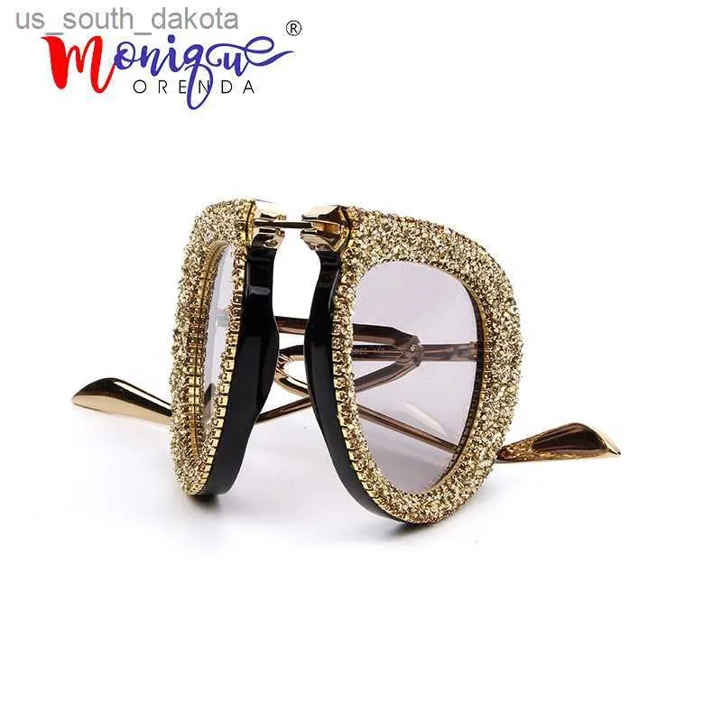 Gafas de sol 2019 Gafas de sol de estilo portátil plegables para mujer Gafas de sol piloto de marca de lujo Rhinestone Vintage Hombres gafas de sol oculos L230523