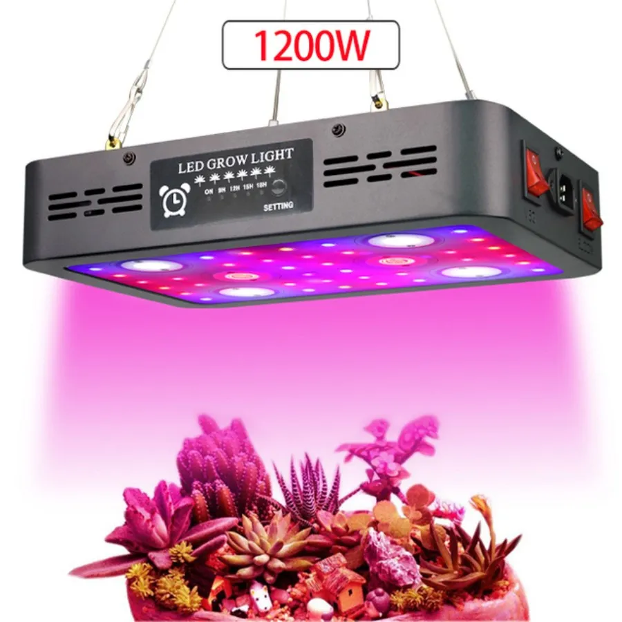 1200W 2400W COB LED GROW Light Full Spectrum Phytolamp för växter Grow Lamp för inomhusväxtblommande sådd Hydroponics Stytem