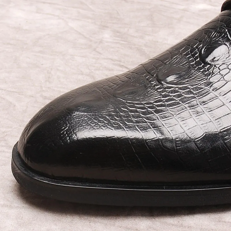 View of Mens Genuine Leather Crocodile Pattern Oxford Mens Wearhouse Dress ...