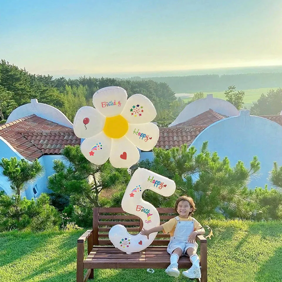 Palloncino in pellicola di alluminio digitale bianco fai-da-te da 32 pollici per la decorazione della stanza della festa di compleanno dei bambini, per scattare foto e oggetti di scena