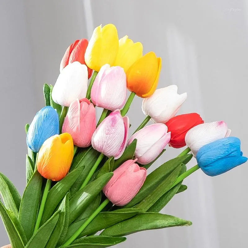 Flores decorativas 10pcs tulip